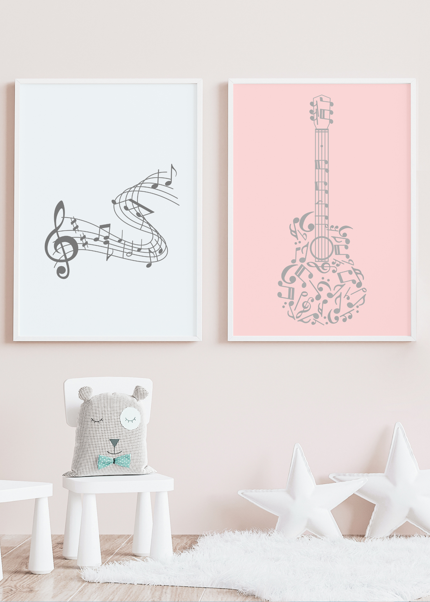 Music Notes Wall Art - 2 Sizes - Home & Studio Decor - Print on Demand - Instant Download