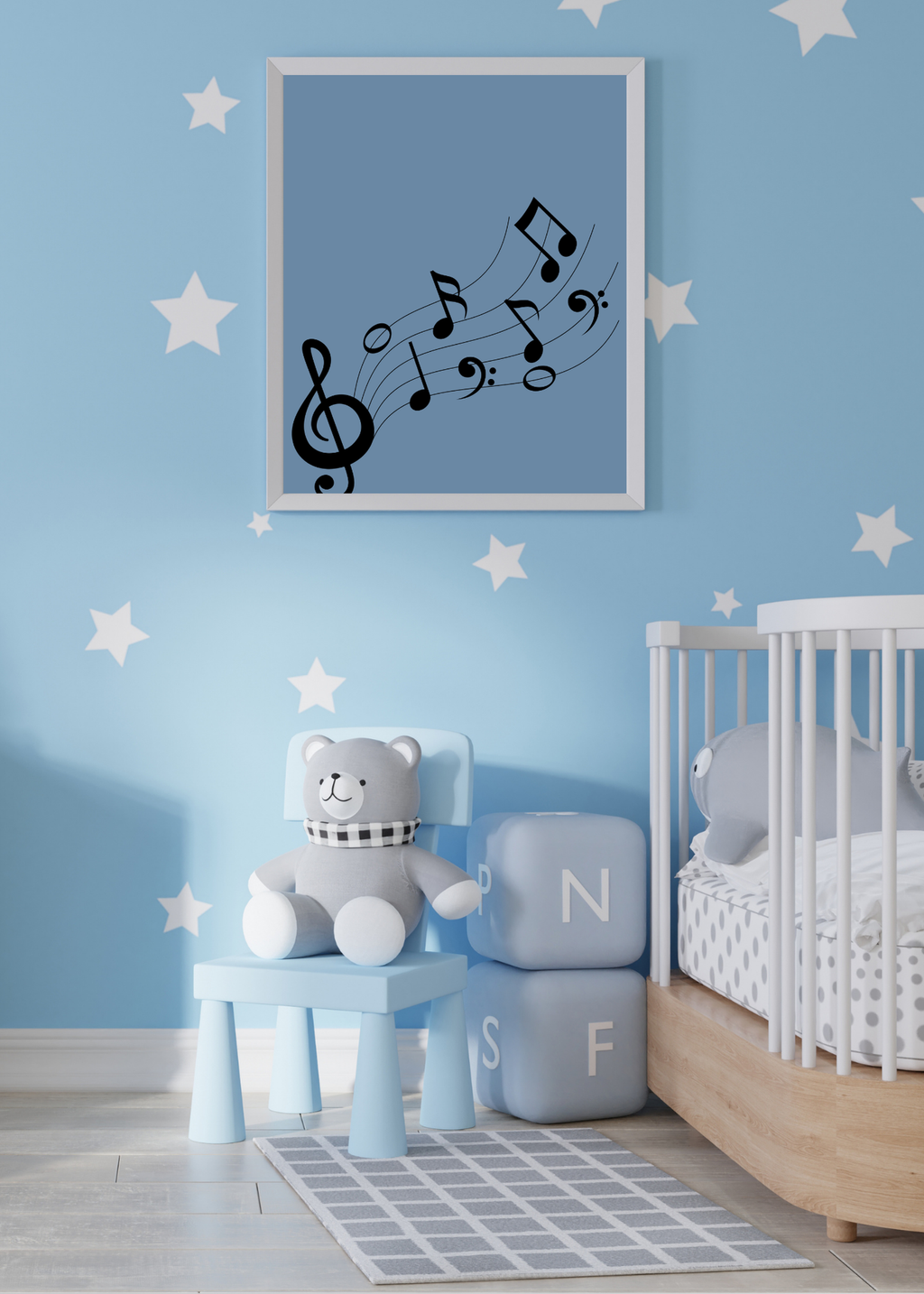 Music Notes Wall Art - 2 Sizes - Home & Studio Decor - Print on Demand - Instant Download
