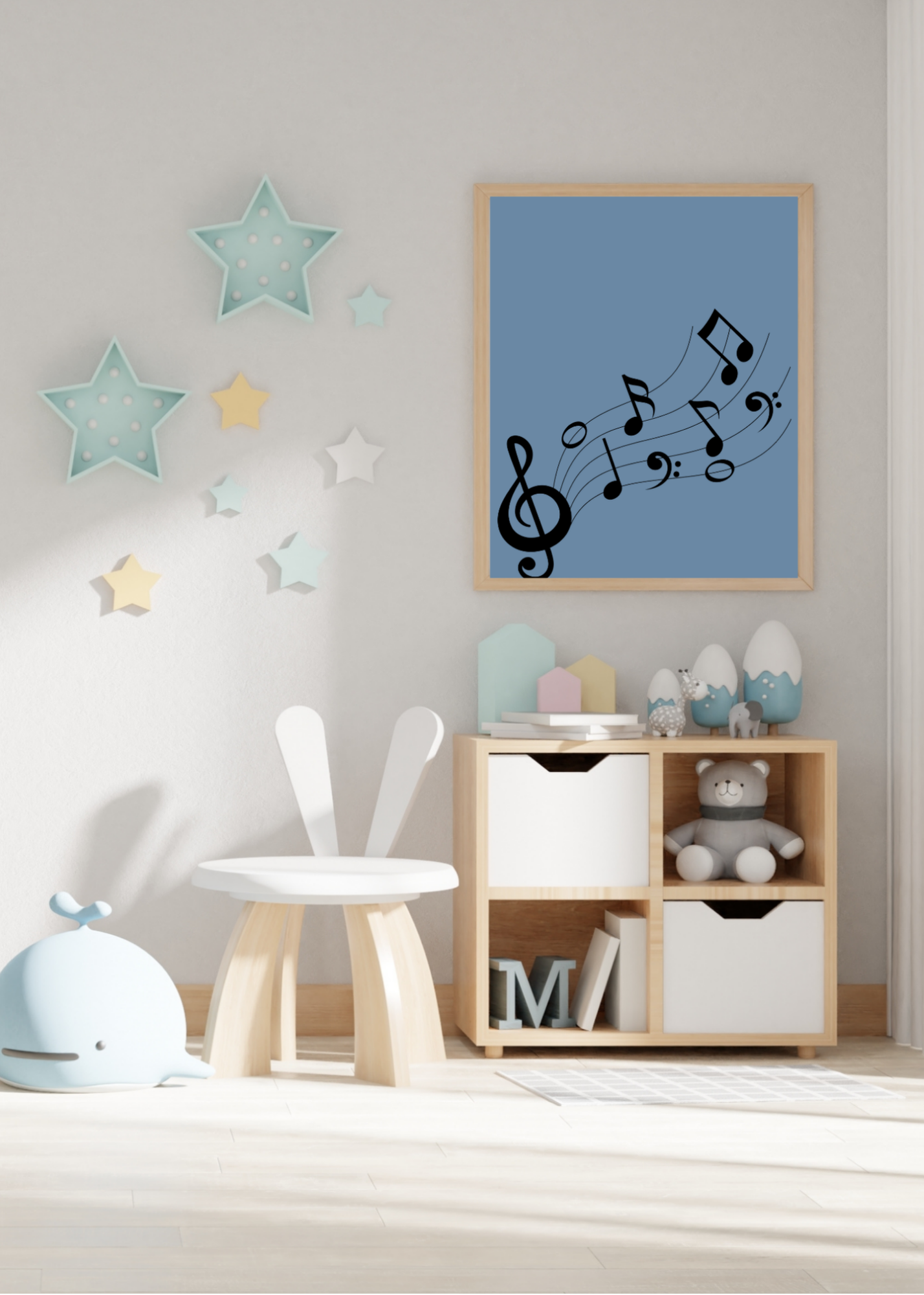 Music Notes Wall Art - 2 Sizes - Home & Studio Decor - Print on Demand - Instant Download