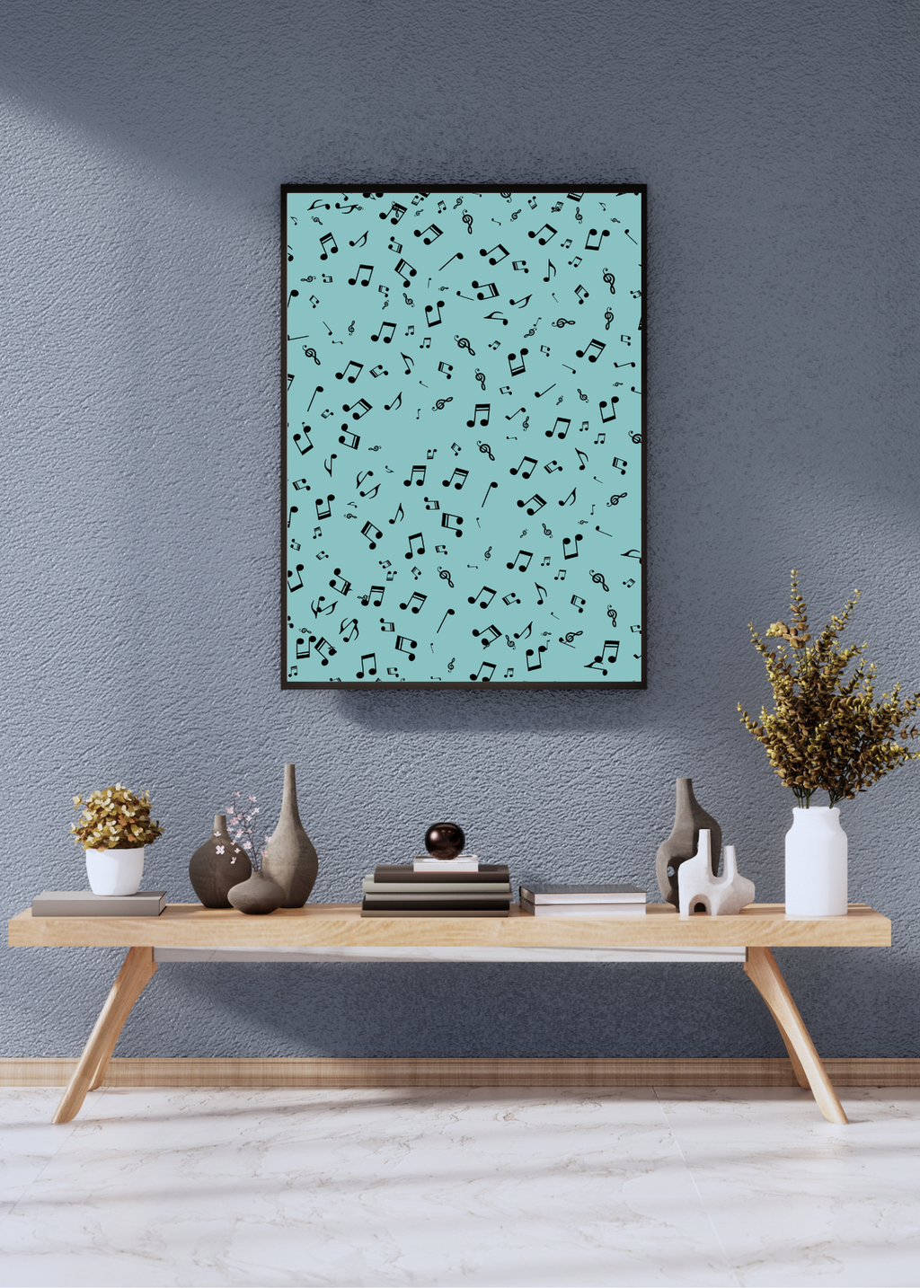 Music Notes Wall Art - 2 Sizes - Home & Studio Decor - Print on Demand - Instant Download