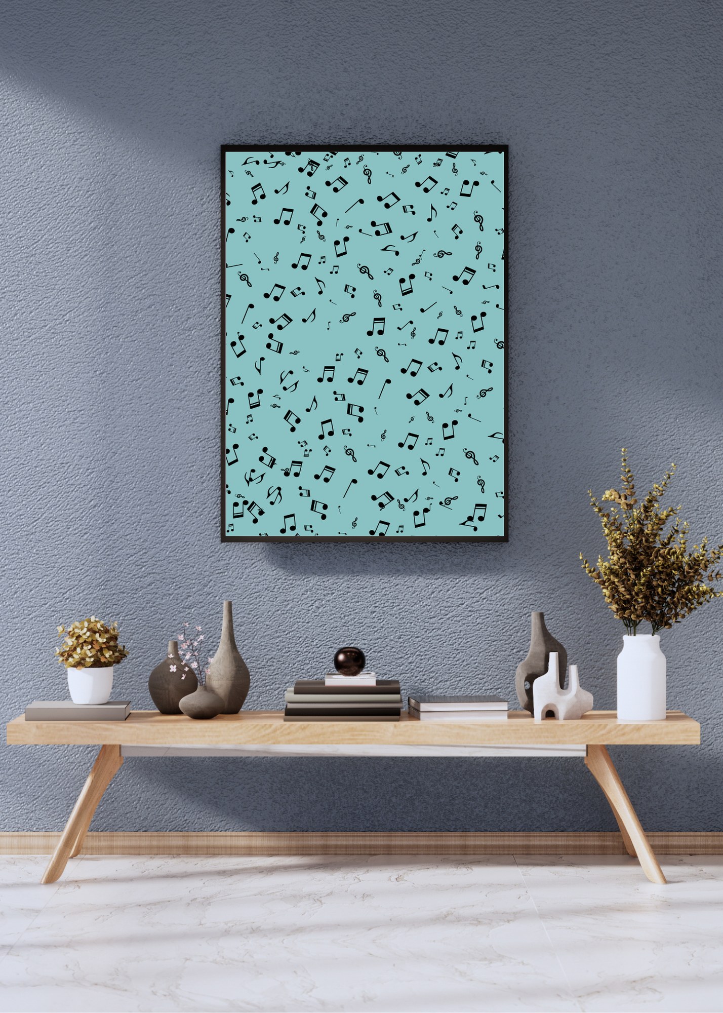Music Notes Wall Art - 2 Sizes - Home & Studio Decor - Print on Demand - Instant Download