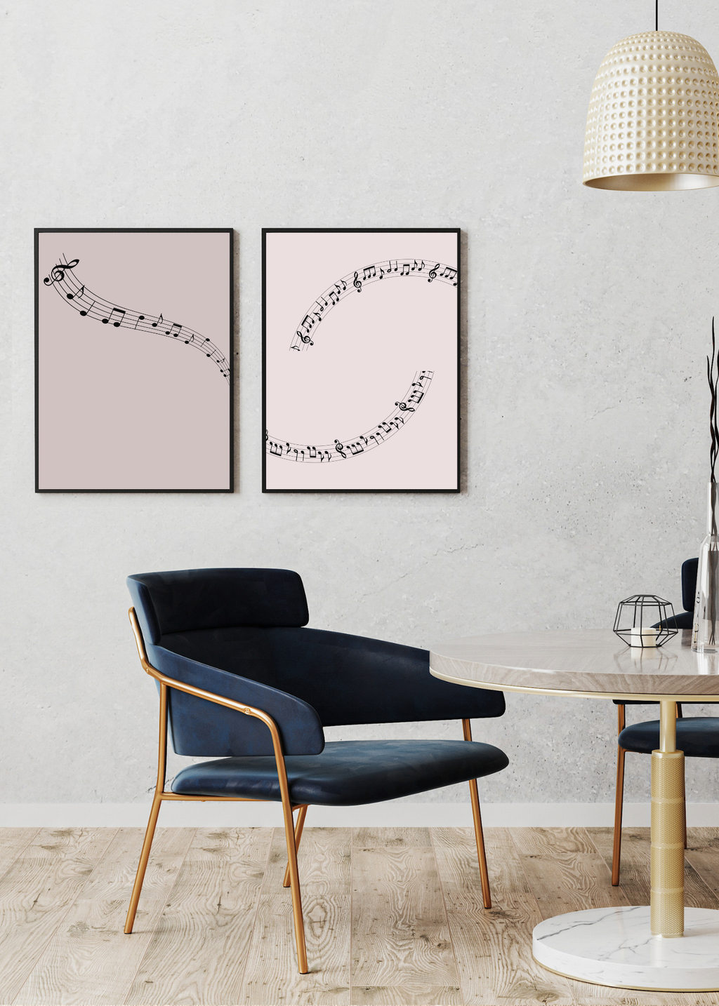 Music Notes Wall Art - 2 Sizes - Home & Studio Decor - Print on Demand - Instant Download