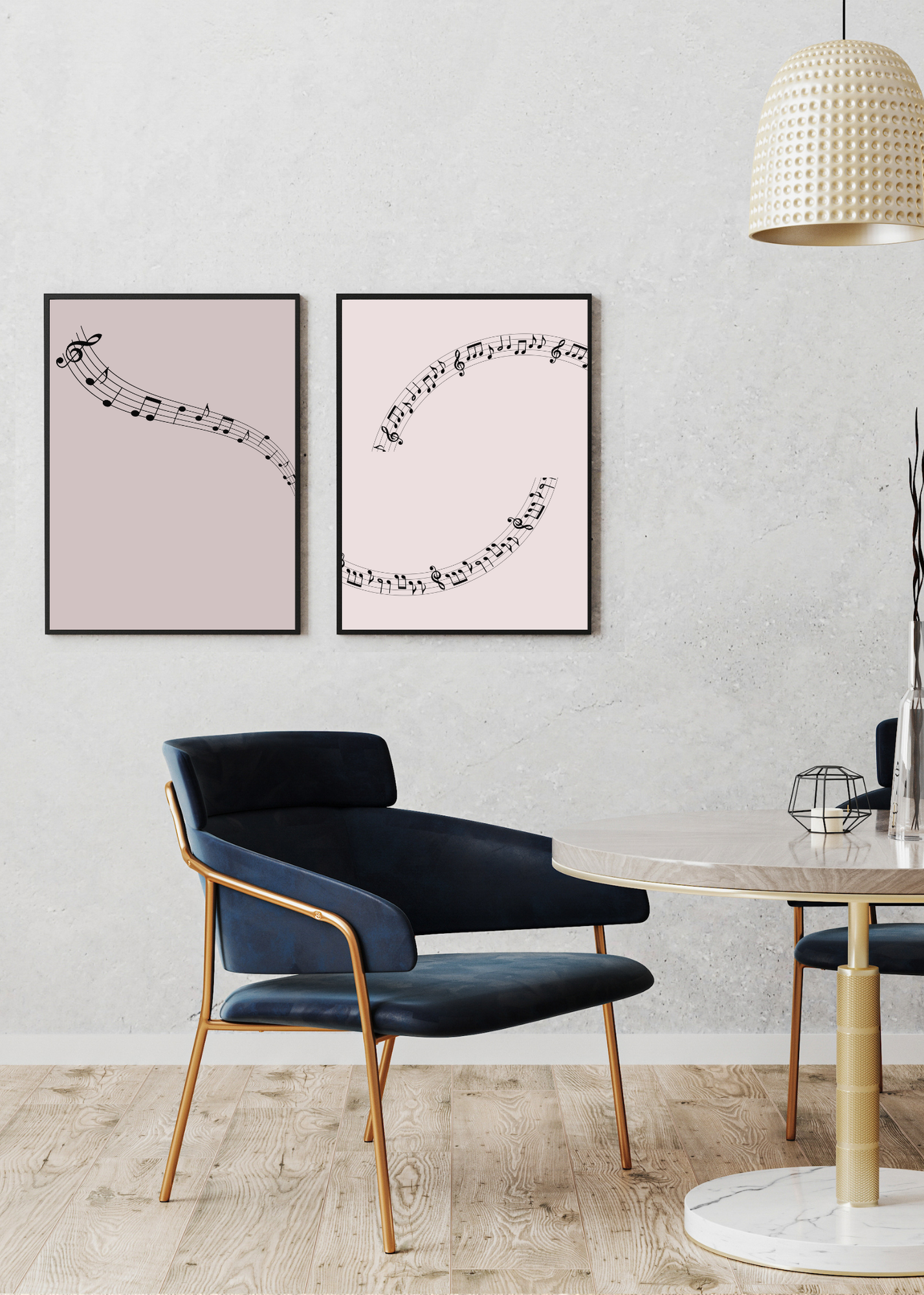 Music Notes Wall Art - 2 Sizes - Home & Studio Decor - Print on Demand - Instant Download