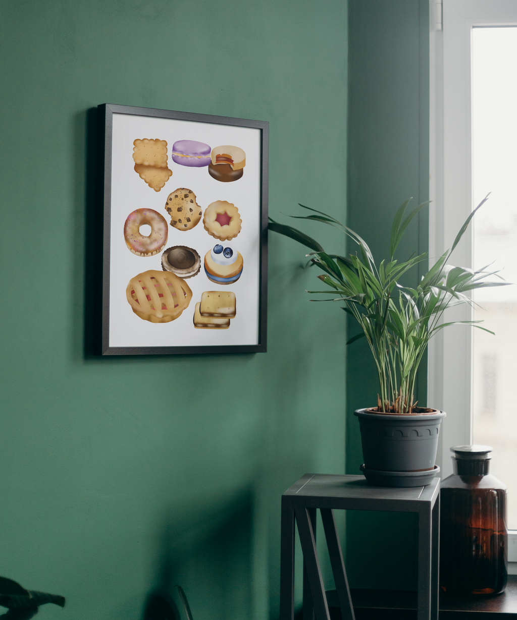 2 Pastry Cartoon Pictures - With & Without Background - 5 Sizes for Kitchen Decor & Print on Demand