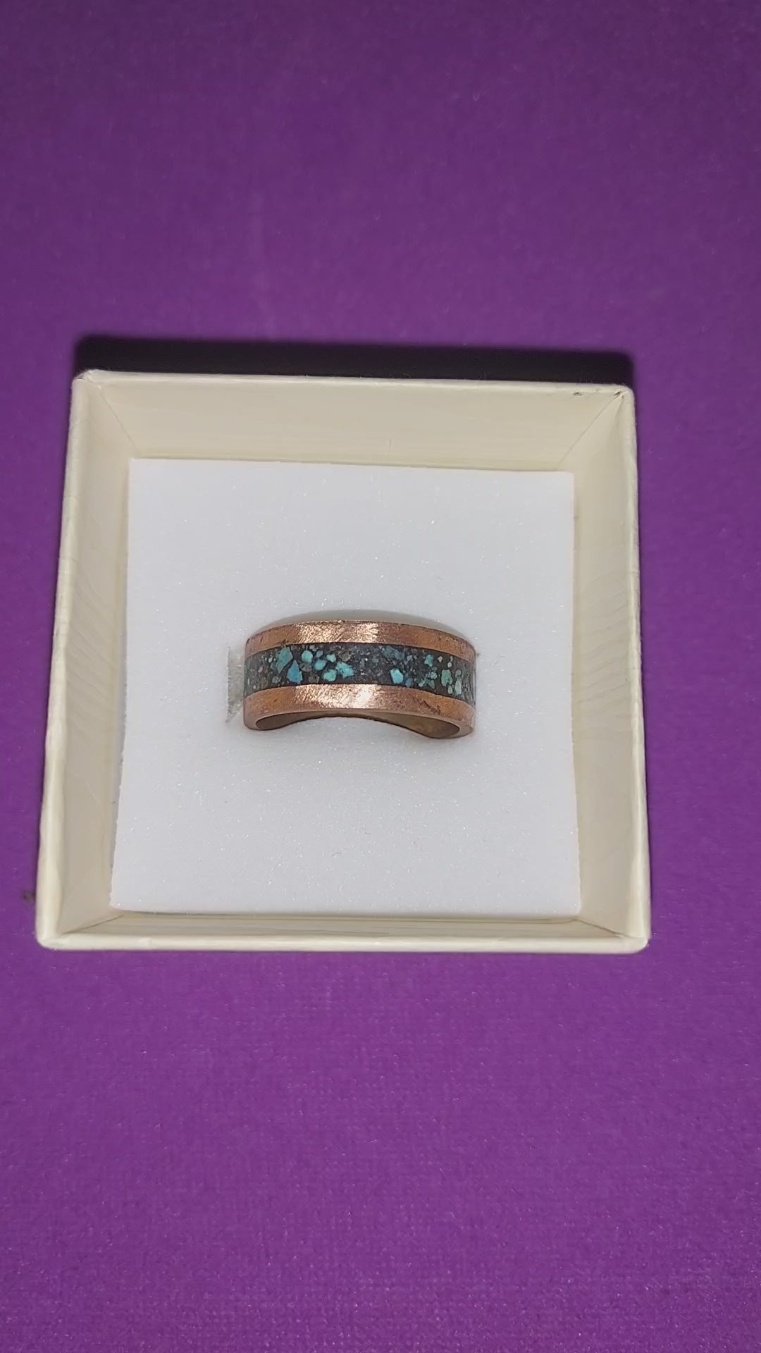 turquoise inlay copper jewelry - handmade