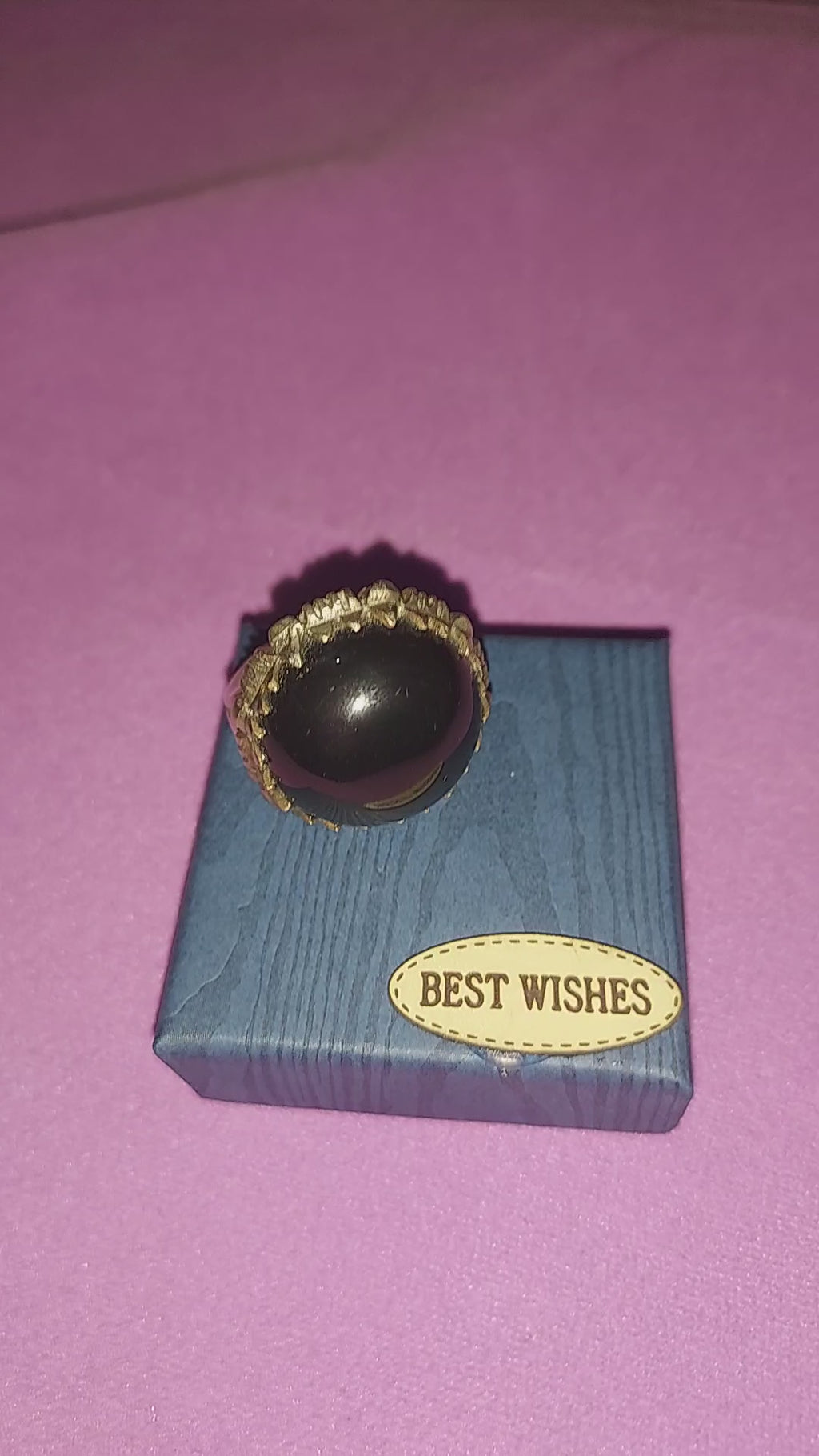 Bold Black Gemstone Silver Ring | Statement Costume Jewelry | Dark Elegance
