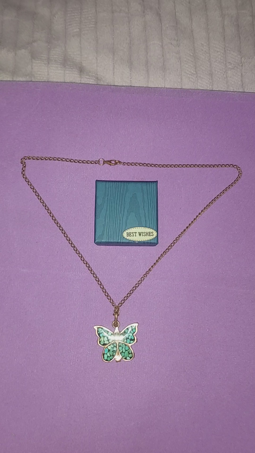 Turquoise Inlay Copper Butterfly Pendant | Handmade Persian Art Jewelry | Boho Statement Piece