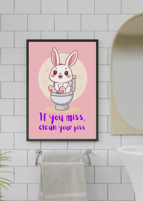 3 Funny Bathroom Wall Art - Frog, Bunny & Bear Toilet Humor for Kids & Print on Demand
