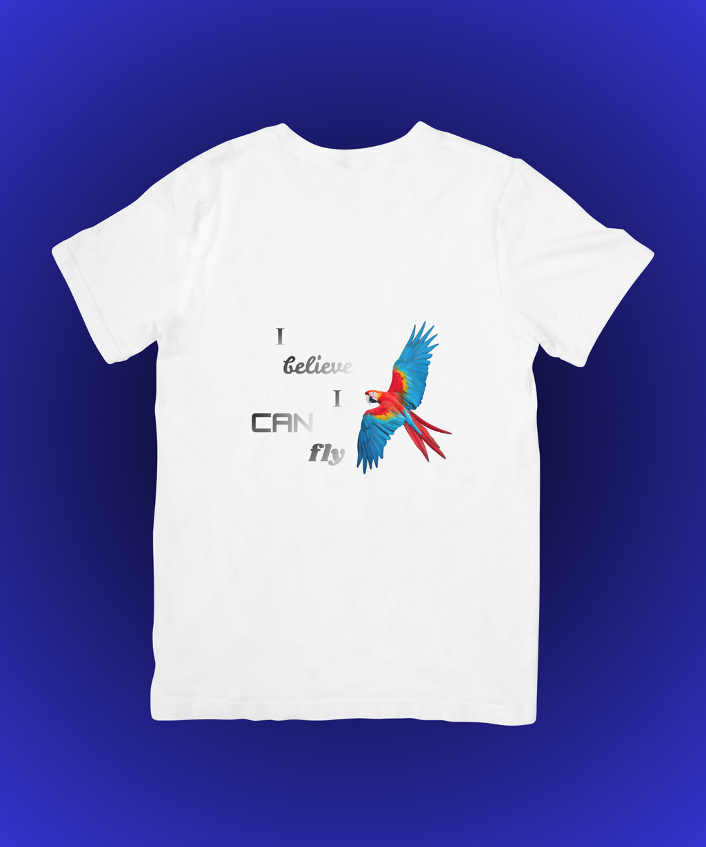 I Believe I Can Fly Parrot Portrait - Digital Wall Art for Kids Room, home Decor & Print on Demand