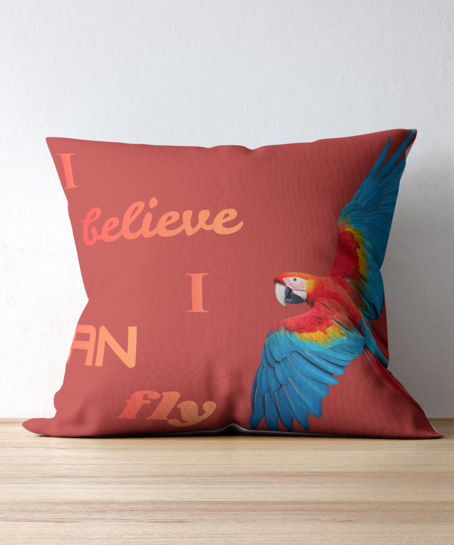 I Believe I Can Fly Parrot Portrait - Digital Wall Art for Kids Room, home Decor & Print on Demand