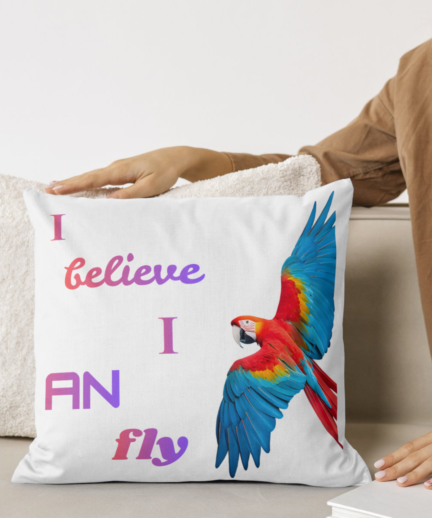 I Believe I Can Fly Parrot Portrait - Digital Wall Art for Kids Room, home Decor & Print on Demand