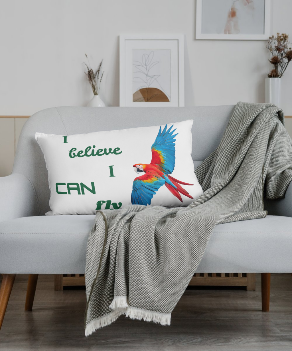 I Believe I Can Fly Parrot Portrait - Digital Wall Art for Kids Room, home Decor & Print on Demand