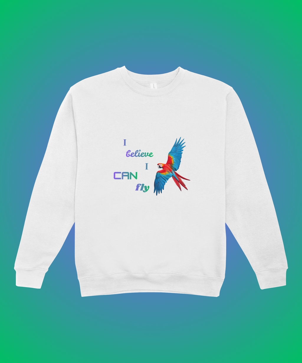 I Believe I Can Fly Parrot Portrait - Digital Wall Art for Kids Room, home Decor & Print on Demand