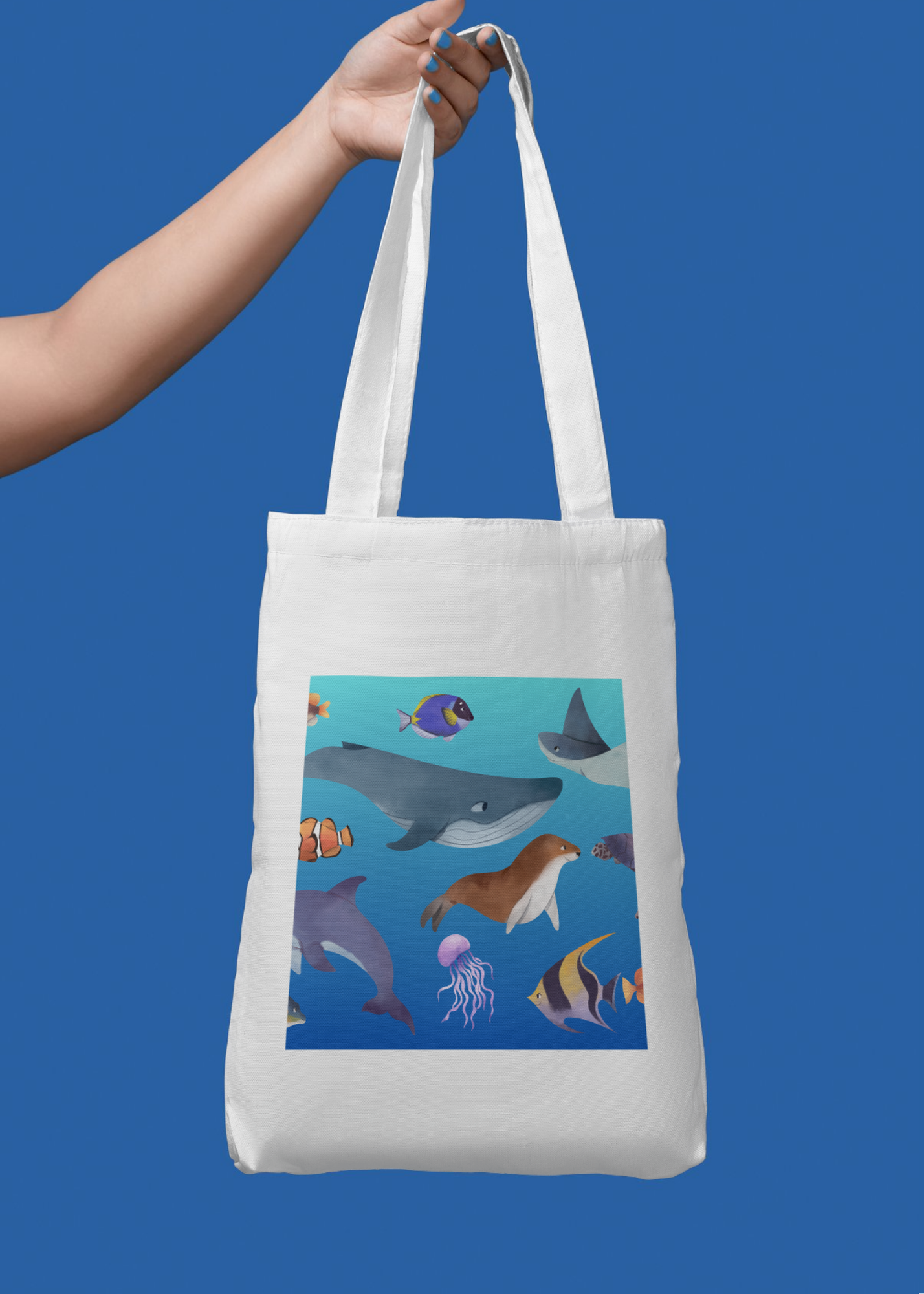 3 Sea Creatures Wall Art - Kids Room & Nursery - Print on Demand - Instant Download