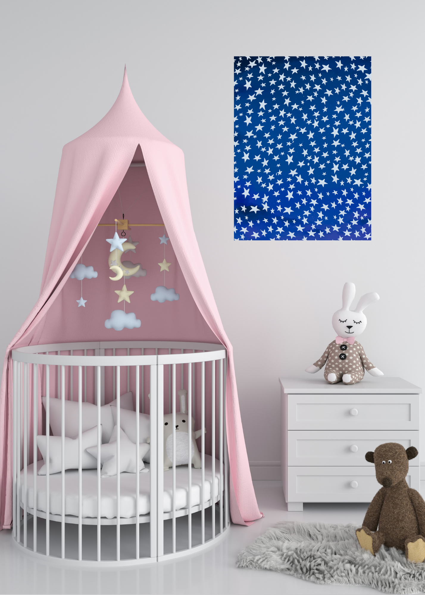Starry Starry Night Portrait - Digital Wall Art for Kids Room, Nursery, Home Decor & Print on Demand